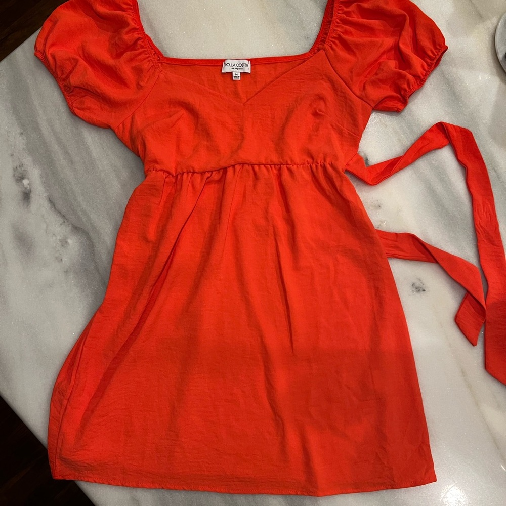 Vibrant Puff Sleeve mini sun Dress